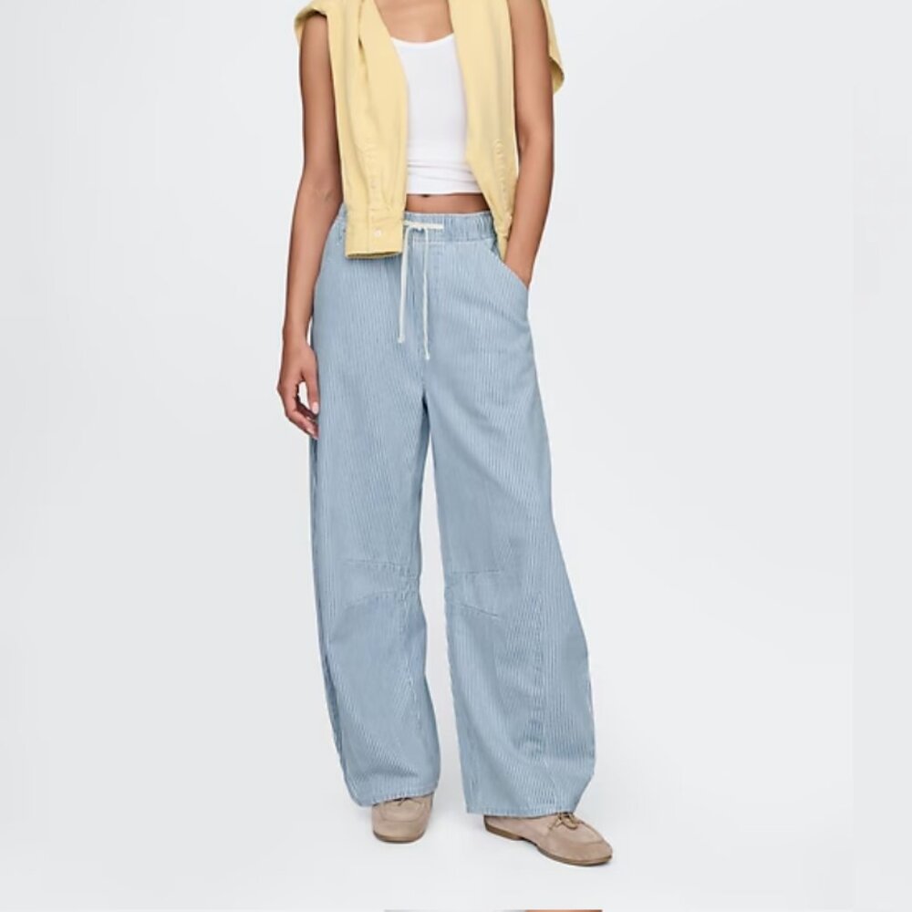 VIRAL GAP HORSESHOE DENIM IN BLUE RAILROAD STRIPE (SIZE L)